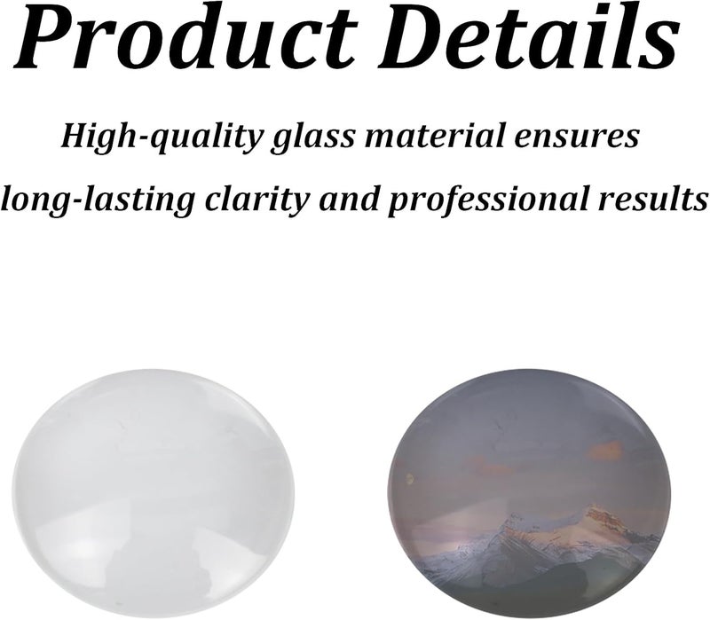 PT'SON 60PCS 1 Inch Glass Cabochons, Clear Round Dome Tiles, Crystal Transparent Cabochon Non-calibrated Round for Photo, Jewelry, Pendant Making, Craft Projects, DIY, Necklaces - Image 2